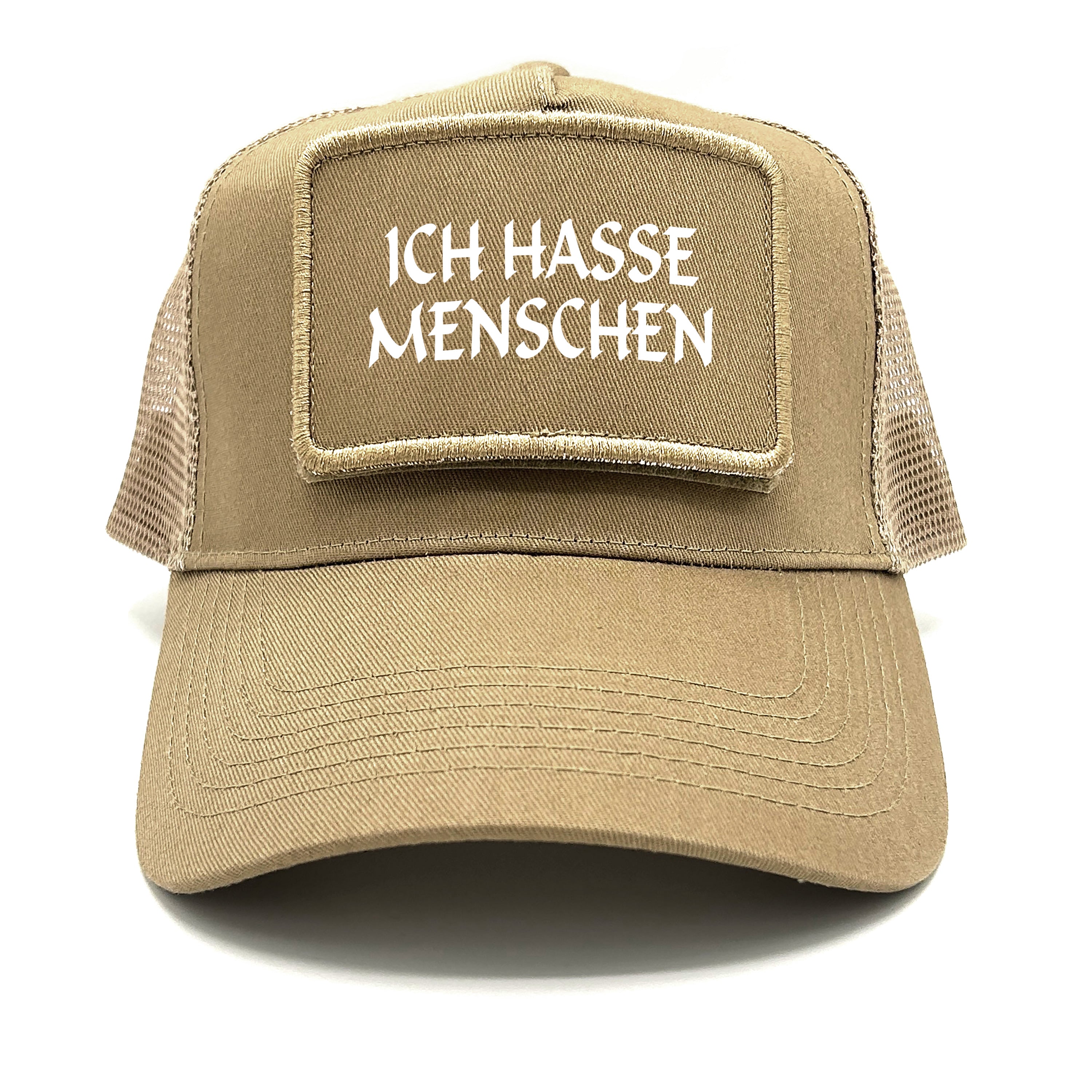 Trucker Mesh Cap mit Patch - Ich hasse Menschen - Farbwahl | Unisex | OneSize durch verstellbaren Klipp-Verschluss