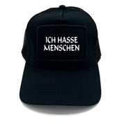 Trucker Mesh Cap mit Patch - Ich hasse Menschen - Farbwahl | Unisex | OneSize durch verstellbaren Klipp-Verschluss