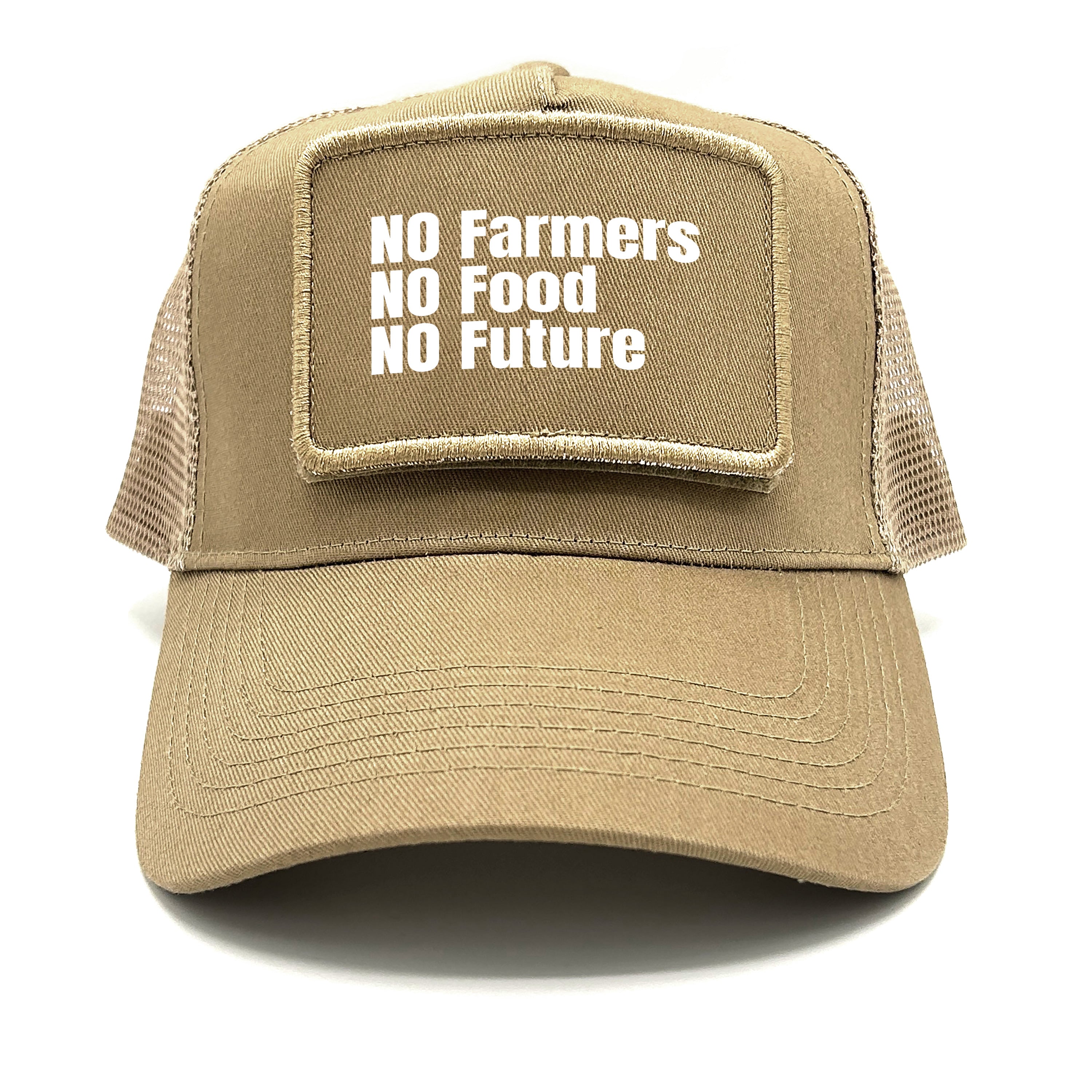 Trucker Mesh Cap mit Patch - No Farmers no Food no Future - Farbwahl | Unisex | OneSize durch verstellbaren Klipp-Verschluss