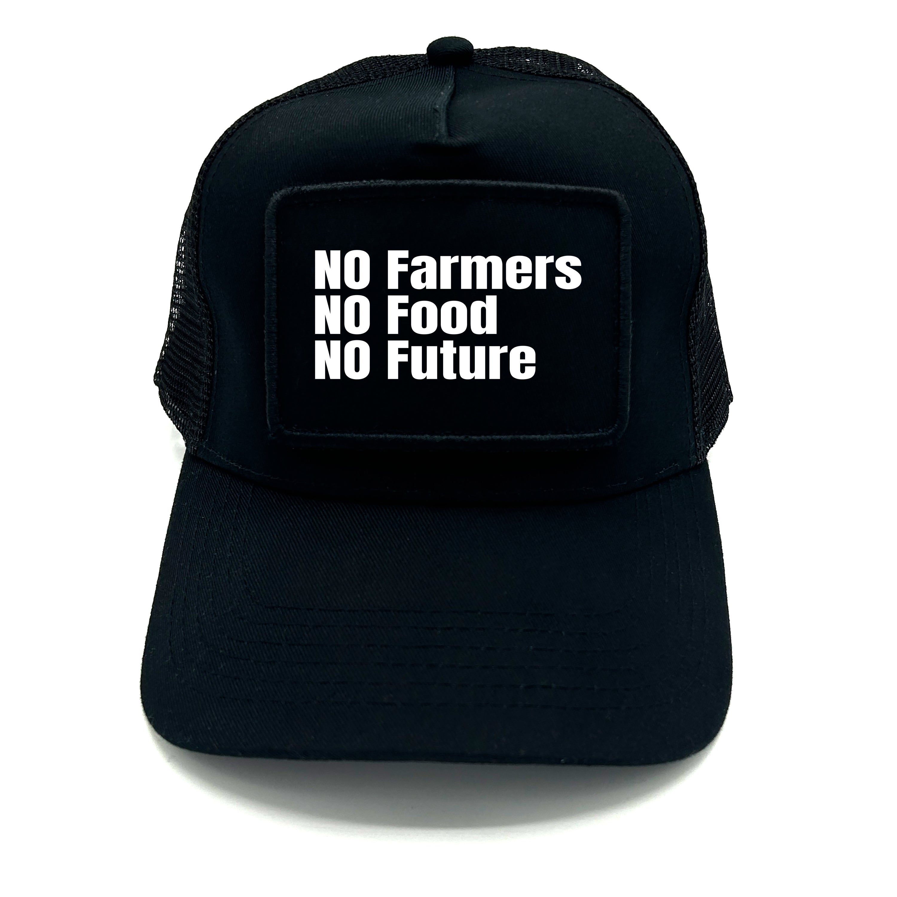 Trucker Mesh Cap mit Patch - No Farmers no Food no Future - Farbwahl | Unisex | OneSize durch verstellbaren Klipp-Verschluss