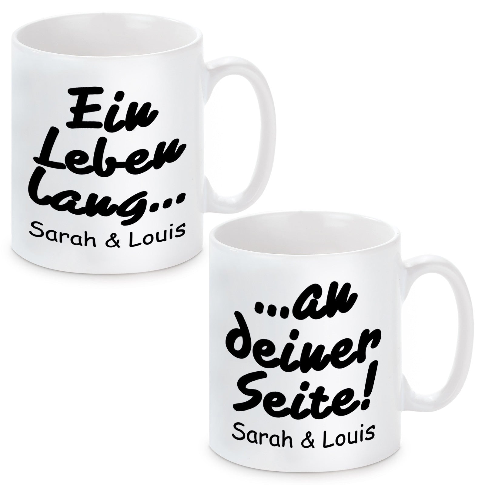 Meinlieblingsstueck24 Personalisierte Kaffeetasse – Mit Wunschname, Schwarz-weiß, 330 Ml