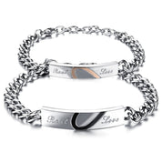 2er Set Edelstahl Armband geteiltes Herz - Real Love -