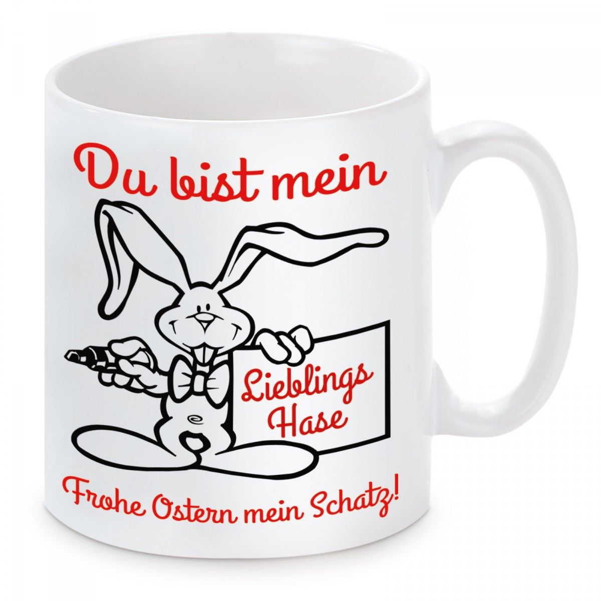 personalisierte Tasse mit Motiv - Du bist mein Lieblingshase "Wunschtext"