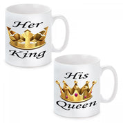 2er Set Tassen mit Motiv - Her King-His Queen