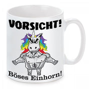 Tasse mit Motiv - Vorsicht! Böses Einhorn!