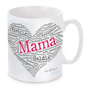 Tasse mit Motiv - Herz aus Worten Mama