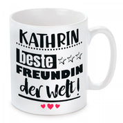 personalisierte Tasse mit Motiv - "Wunschname" beste Freundin der Welt!