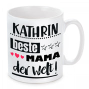 personalisierte Tasse mit Motiv - "Wunschname" beste Mama der Welt!