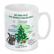 Tasse mit Motiv - Wie deine Katze den Weihnachtsbaum sieht...