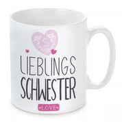 Tasse mit Motiv - Lieblingsschwester LOVE