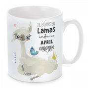 Tasse mit Motiv - Die coolsten Lamas werden im April geboren
