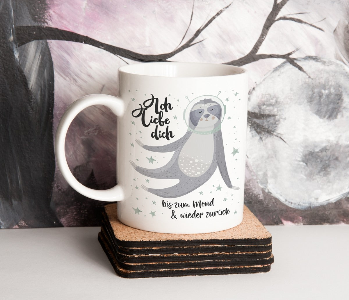 Tasse mit Motiv - Ich liebe dich bis zum Mond & wieder zurück