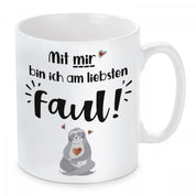 Tasse mit Motiv - Mit mir bin ich am liebsten faul!