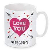 personalisierte Tasse mit Motiv - LOVE YOU "Wunschname"