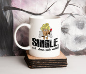 Tasse mit Motiv - Single, weil Amor mich mobbt!