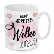 Tasse mit Motiv - Neue Adresse: Wolke Nr. 7