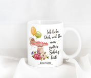 personalisierte Tasse mit Motiv - Ich liebe Dich, weil Du mein größter Schatz bist! "Wunschname"