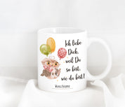 personalisierte Tasse mit Motiv - Ich liebe Dich, weil Du so bist, wie du bist! "Wunschname"