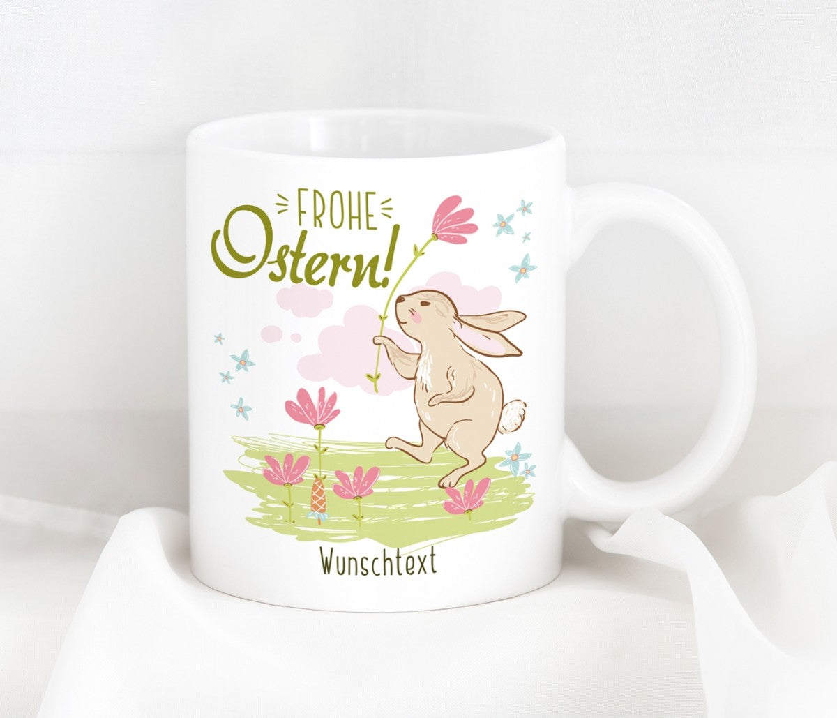 personalisierte Tasse mit Motiv - Frohe Ostern! "Wunschtext"