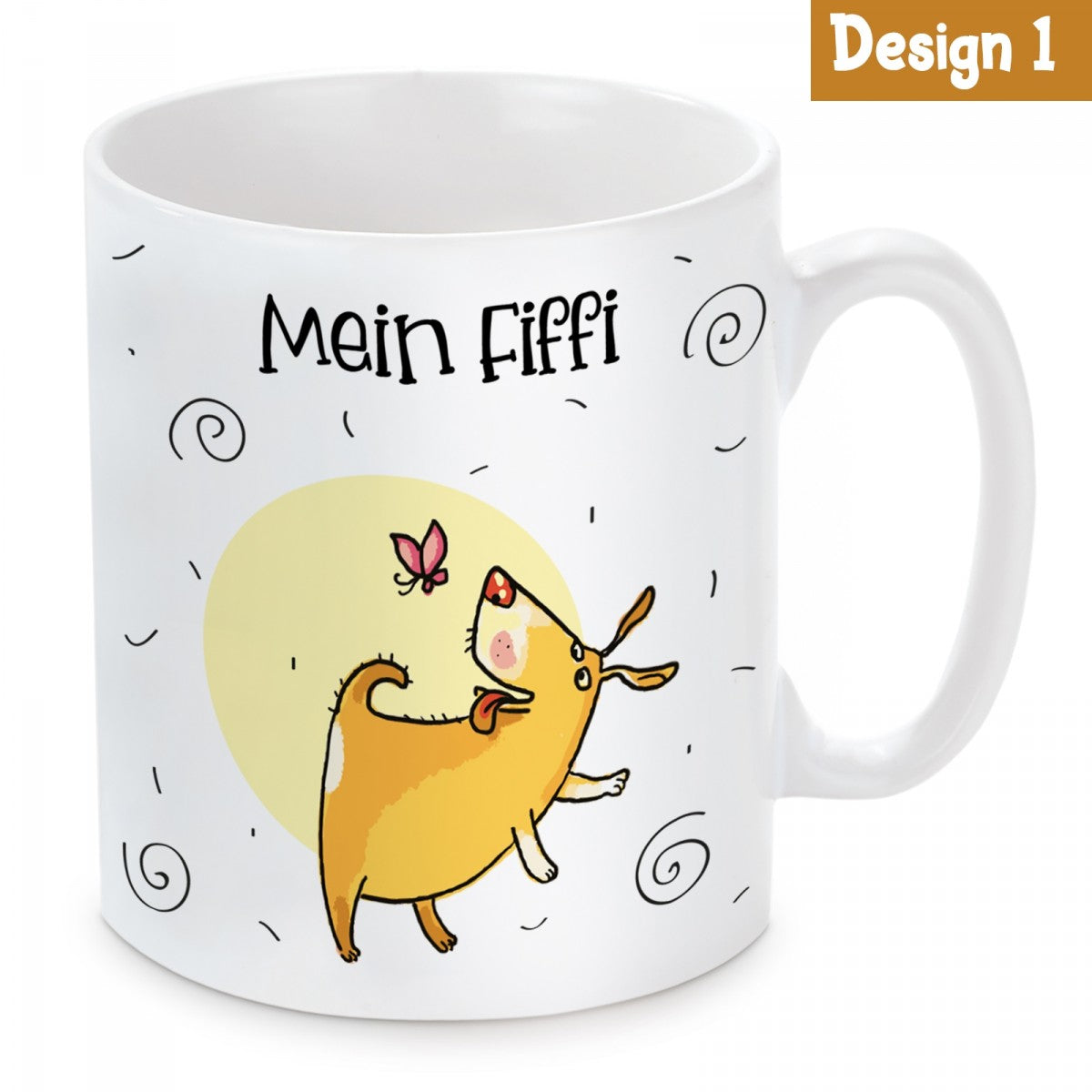 personalisierte Tasse mit Motiv - Hund "Wunschtext"