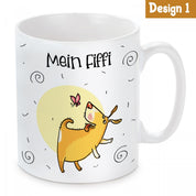 personalisierte Tasse mit Motiv - Hund "Wunschtext"
