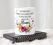 Tasse mit Motiv - Gott kann nicht überall sein, deshalb erschuf er einen Engel und nannte ihn Mama