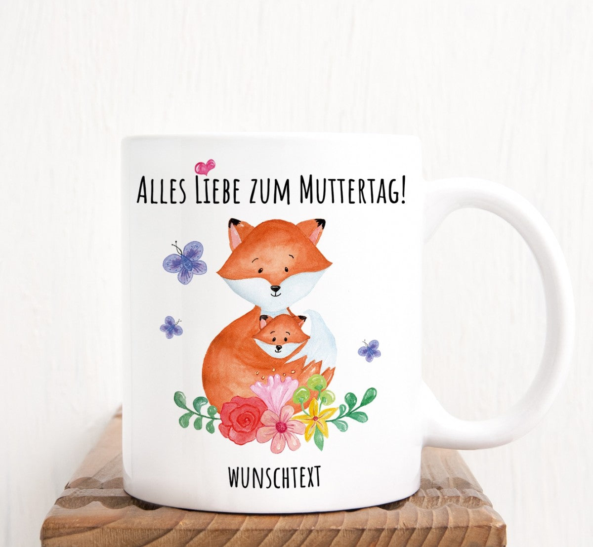 personalisierte Tasse mit Motiv - Alles Liebe zum Muttertag! "Wunschtext"