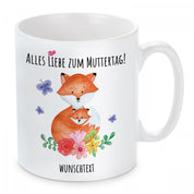 personalisierte Tasse mit Motiv - Alles Liebe zum Muttertag! "Wunschtext"