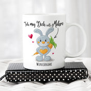 personalisierte Tasse mit Motiv -  Ich mag Dich volle Möhre "Wunschname"