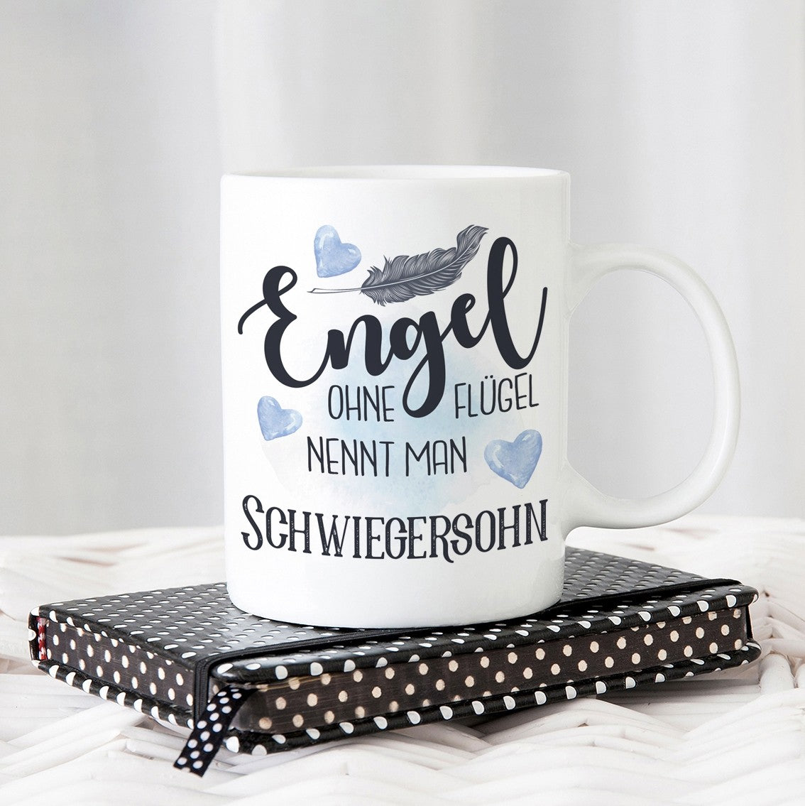Tasse mit Motiv - Engel ohne Flügel nennt man Schwiegersohn