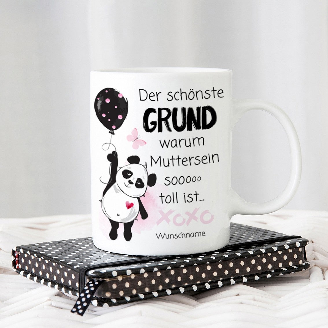 personalisierte Tasse mit Motiv - Der schönste Grund warum Muttersein so toll ist... "Wunschname"