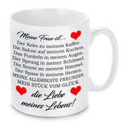 Tasse mit Motiv - Meine Frau ist... Die Liebe meines Lebens!