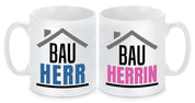 2er Set Tassen mit Motiv - Bauherr Bauherrin