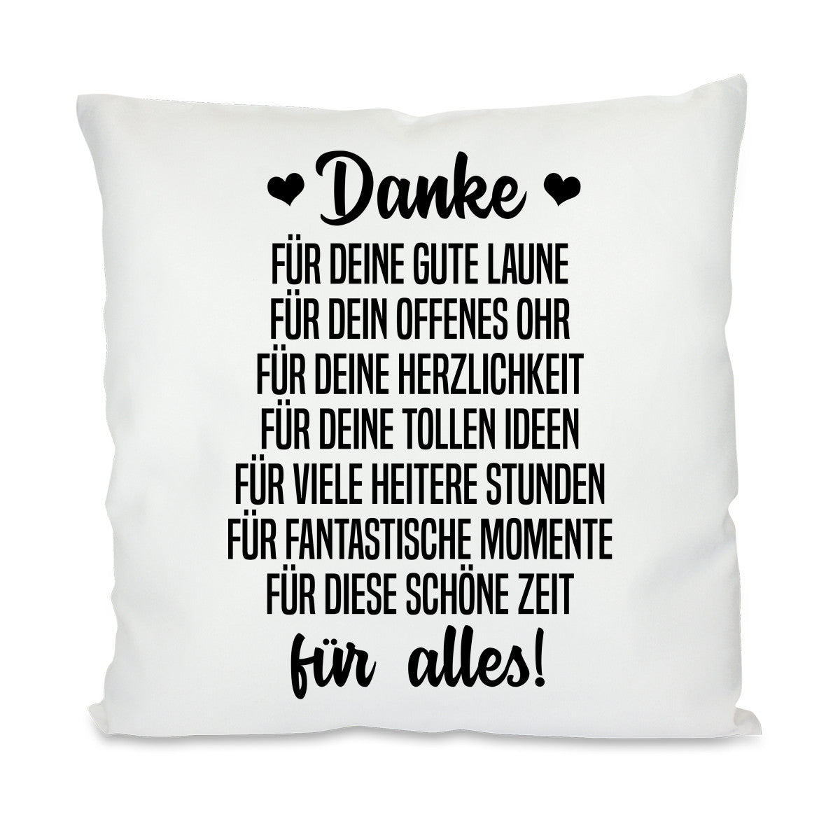 Kissen mit Motiv - Danke für Alles! - Dekokissen mit Füllung | 40x40cm
