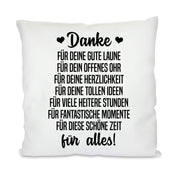 Kissen mit Motiv - Danke für Alles! - Dekokissen mit Füllung | 40x40cm