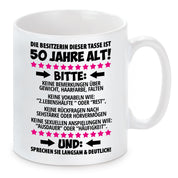 Tasse mit Motiv - Die Besitzerin dieser Tasse ist 50 Jahre alt!