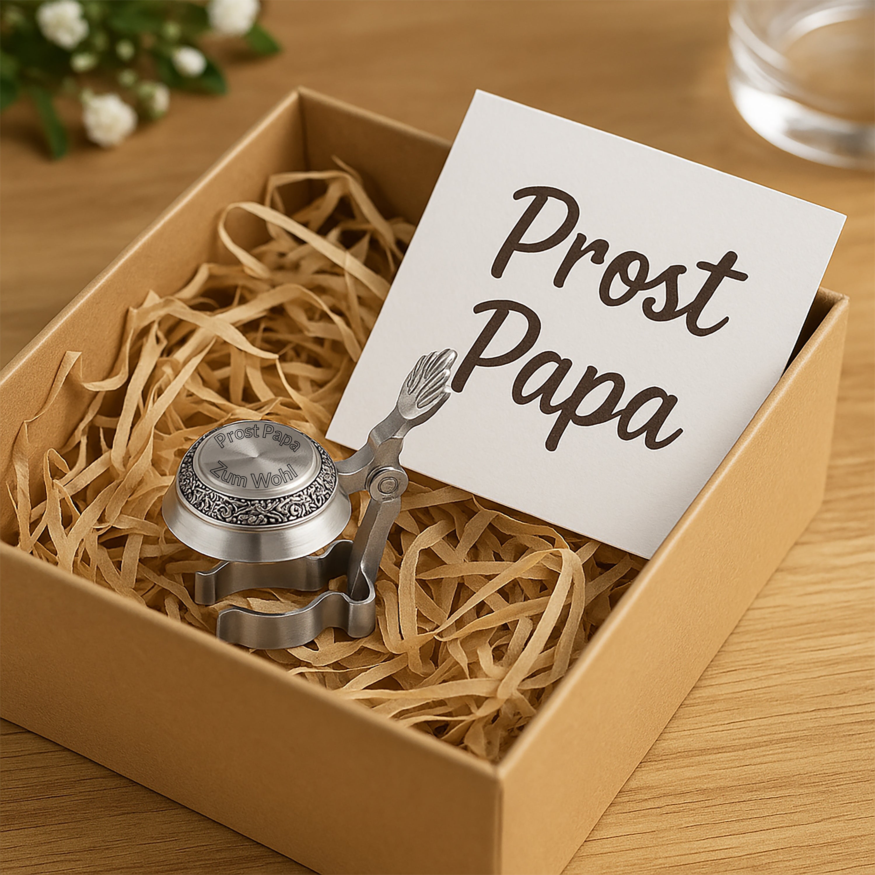 Personalisierter Zinndeckel für Bierflaschen mit Wunschgravur – Handarbeit aus Deutschland – Edler Flaschendeckel aus reinem Zinn