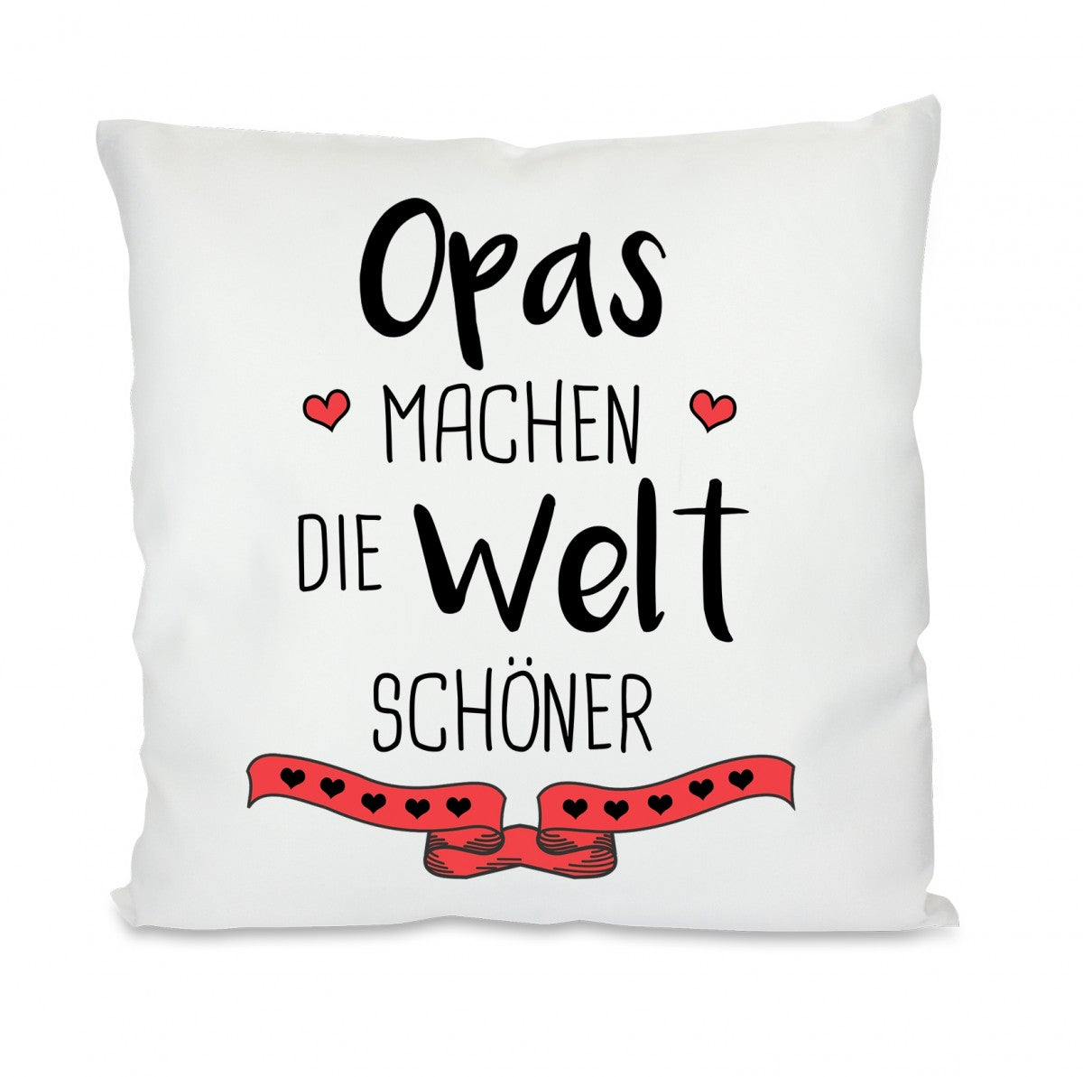Kissen mit Motiv - Opas machen die Welt schöner - Dekokissen mit Füllung | 40x40cm