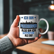 Tasse mit Motiv - Ich bin Paderborner also bin ich cooler als du! | Fußball Keramiktasse für Paderborn Fan | Skyline deiner Stadt