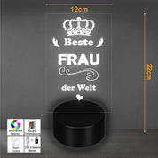 Lieblingsmensch LED Nachtlicht mit Gravur | Beste Frau | Acryl-Lampe mit romantischem Spruch - Dekolampe zur Hochzeit, Geburtstag, Verlobung & Jahrestag | Farbwechsel & Fernbedienung