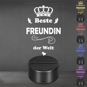 Lieblingsmensch LED Nachtlicht mit Gravur | Beste Freundin | Acryl-Lampe mit romantischem Spruch - Dekolampe zur Hochzeit, Geburtstag, Verlobung & Jahrestag | Farbwechsel & Fernbedienung
