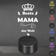 Lieblingsmensch LED Nachtlicht mit Gravur | Beste Mama | Acryl-Lampe mit romantischem Spruch - Dekolampe zur Hochzeit, Geburtstag, Verlobung & Jahrestag | Farbwechsel & Fernbedienung