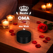 Lieblingsmensch LED Nachtlicht mit Gravur | Beste Oma | Acryl-Lampe mit romantischem Spruch - Dekolampe zur Hochzeit, Geburtstag, Verlobung & Jahrestag | Farbwechsel & Fernbedienung
