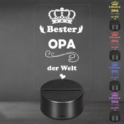 Lieblingsmensch LED Nachtlicht mit Gravur | Bester Opa | Acryl-Lampe mit romantischem Spruch - Dekolampe zur Hochzeit, Geburtstag, Verlobung & Jahrestag | Farbwechsel & Fernbedienung