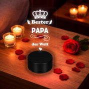 Lieblingsmensch LED Nachtlicht mit Gravur | Bester Papa | Acryl-Lampe mit romantischem Spruch - Dekolampe zur Hochzeit, Geburtstag, Verlobung & Jahrestag | Farbwechsel & Fernbedienung