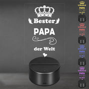 Lieblingsmensch LED Nachtlicht mit Gravur | Bester Papa | Acryl-Lampe mit romantischem Spruch - Dekolampe zur Hochzeit, Geburtstag, Verlobung & Jahrestag | Farbwechsel & Fernbedienung