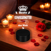 Lieblingsmensch LED Nachtlicht mit Gravur | Beste Schwiegermutter | Acryl-Lampe mit romantischem Spruch - Dekolampe zur Hochzeit, Geburtstag, Verlobung & Jahrestag | Farbwechsel & Fernbedienung