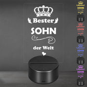 Lieblingsmensch LED Nachtlicht mit Gravur | Bester Sohn | Acryl-Lampe mit romantischem Spruch - Dekolampe zur Hochzeit, Geburtstag, Verlobung & Jahrestag | Farbwechsel & Fernbedienung