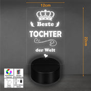 Lieblingsmensch LED Nachtlicht mit Gravur | Beste Tochter | Acryl-Lampe mit romantischem Spruch - Dekolampe zur Hochzeit, Geburtstag, Verlobung & Jahrestag | Farbwechsel & Fernbedienung