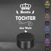 Lieblingsmensch LED Nachtlicht mit Gravur | Beste Tochter | Acryl-Lampe mit romantischem Spruch - Dekolampe zur Hochzeit, Geburtstag, Verlobung & Jahrestag | Farbwechsel & Fernbedienung